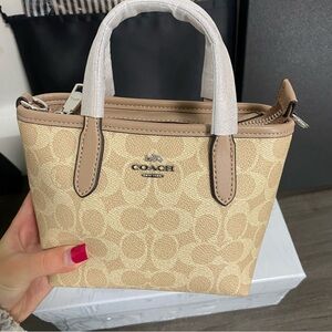 Coach Tan and Cream Mini Bag